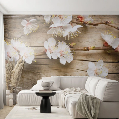 Fotomurale su misura Adesiva Deluxe Sticker - Ed è giunta la primavera - Fiori, Ramoscello Con I Fiori, Natura