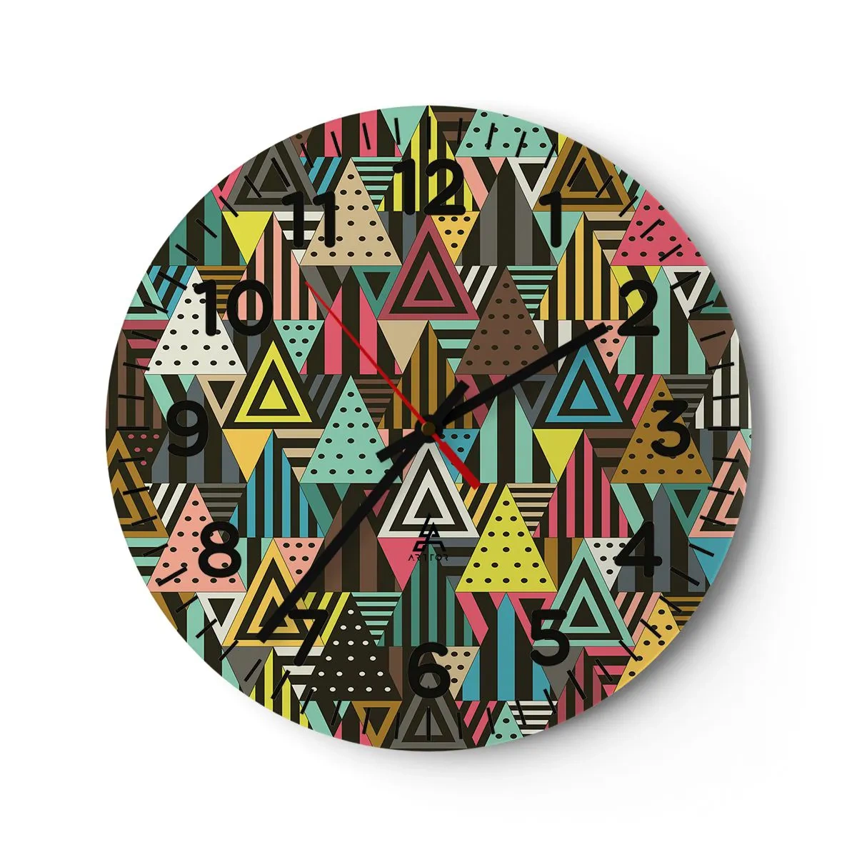 Orologio da parete - Orologio in Vetro - Al ritmo di tre - 40x40 cm