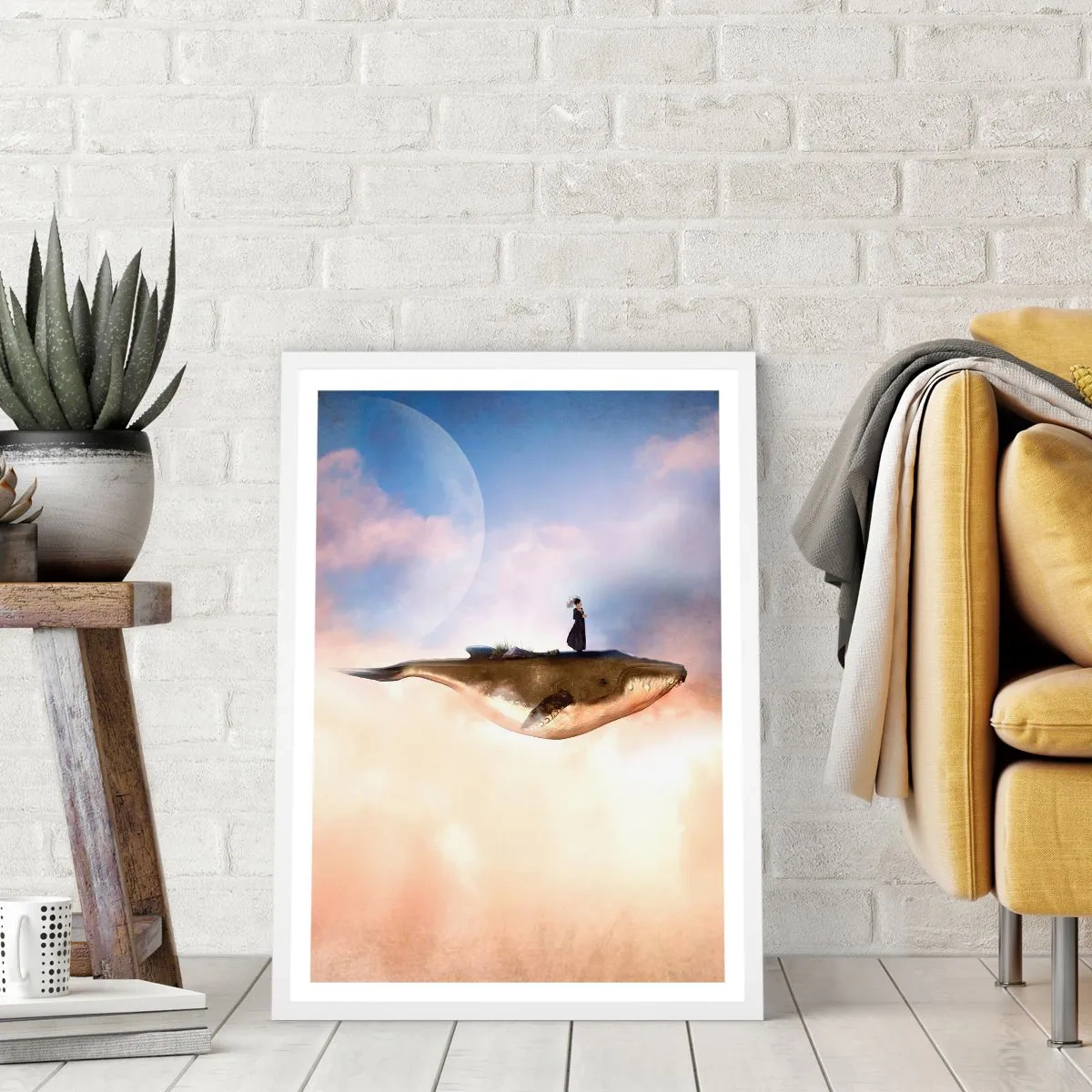Poster in cornice bianca - Viaggio surreale - 61x91 cm