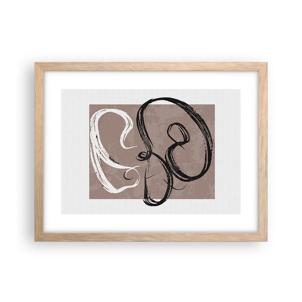 Poster in cornice rovere chiaro - Composizione: alla ricerca della pienezza - 40x30 cm