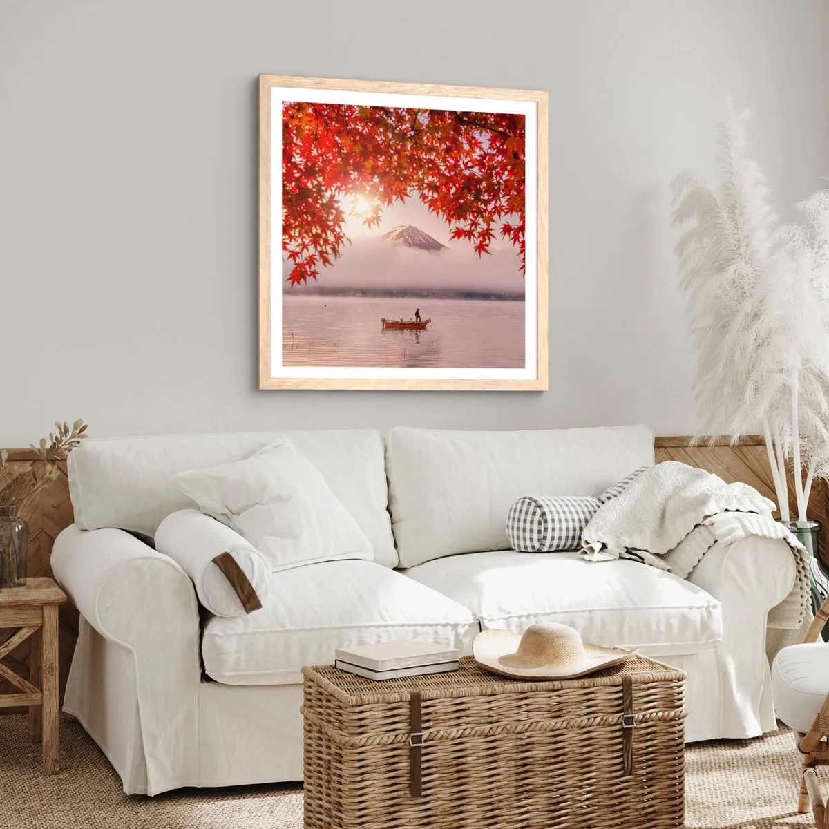 Poster in cornice rovere chiaro - Nell'atmosfera del Giappone - 50x50 cm