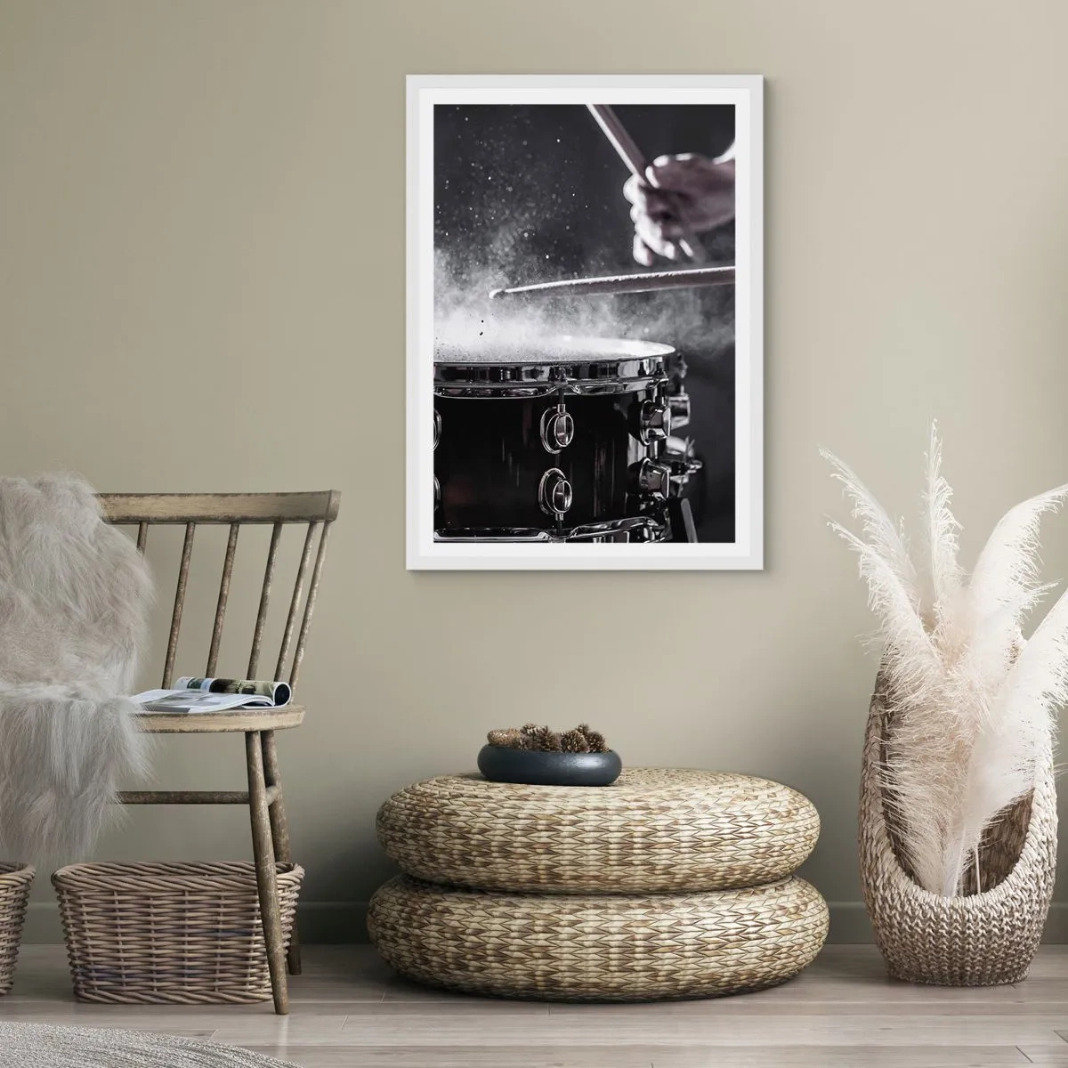 Poster in cornice bianca - Il polso della musica - 61x91 cm