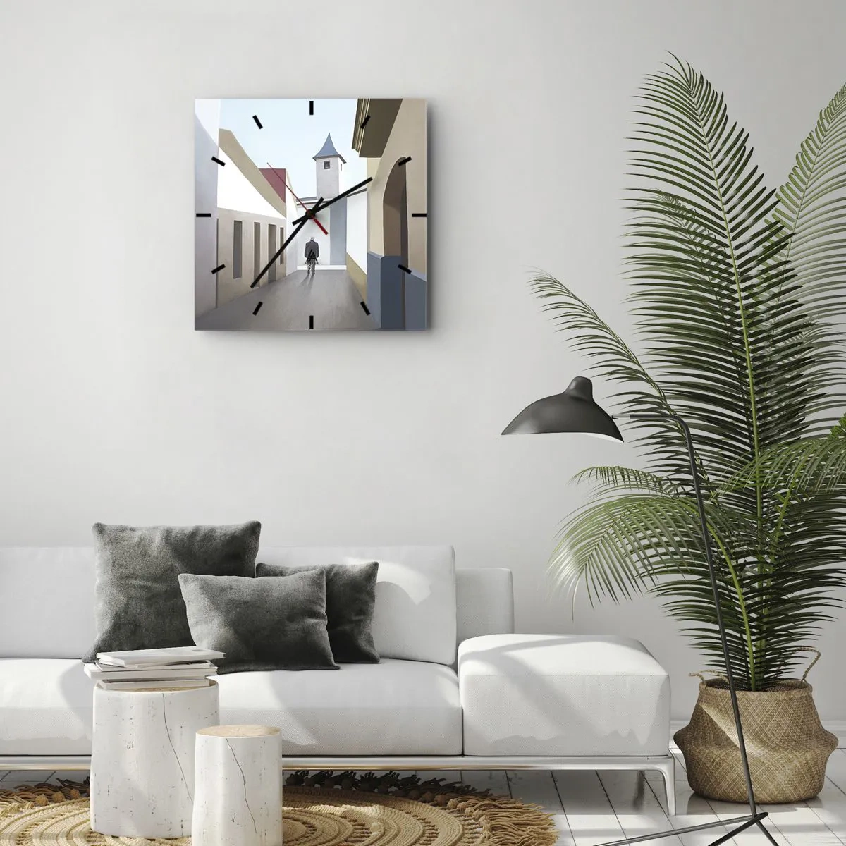 Orologio da parete - Orologio in Vetro - Passeggiata assolata - 40x40 cm