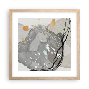 Poster in cornice rovere chiaro - Composizione organica - 40x40 cm