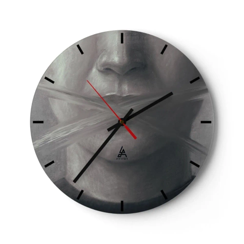 Orologio da parete - Orologio in Vetro - Neanche una parola - 40x40 cm
