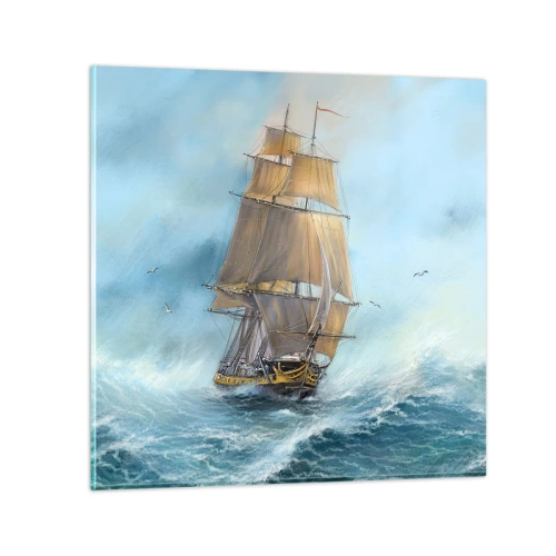 Quadro su vetro - Frangendo i flutti - 30x30 cm