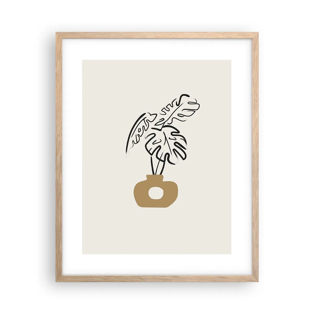 Poster in cornice rovere chiaro - Monstera: ornamento della casa - 40x50 cm