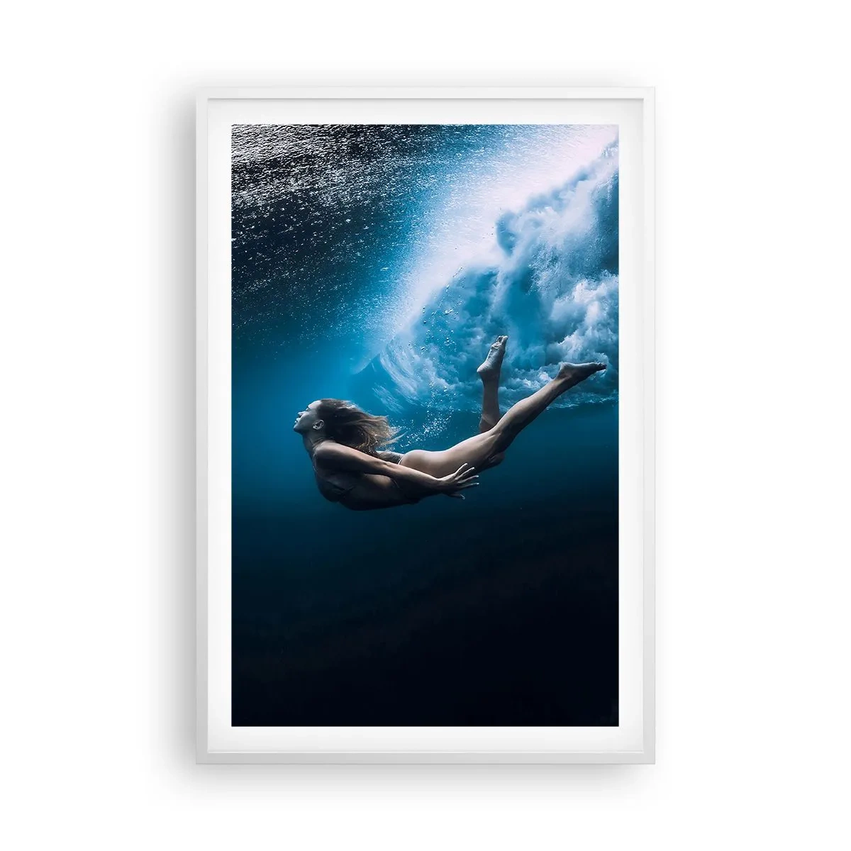 Poster in cornice bianca - Moderna sirena - 61x91 cm