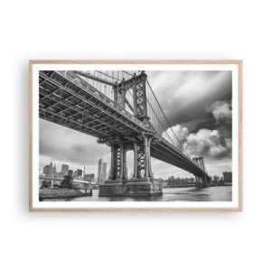 Poster in cornice rovere chiaro - Verso il cuore della città - 100x70 cm