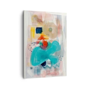 Quadro su tela - Stampe su Tela - Forme e colori astratti creano una composizione dinamica - 50x70cm - Il gioco dei colori - Decorazione murale moderna per soggiorno e camera da letto ARTTOR