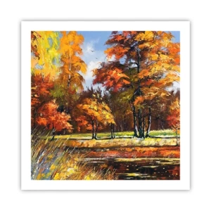 Poster - Paesaggio in oro e marrone - 60x60 cm