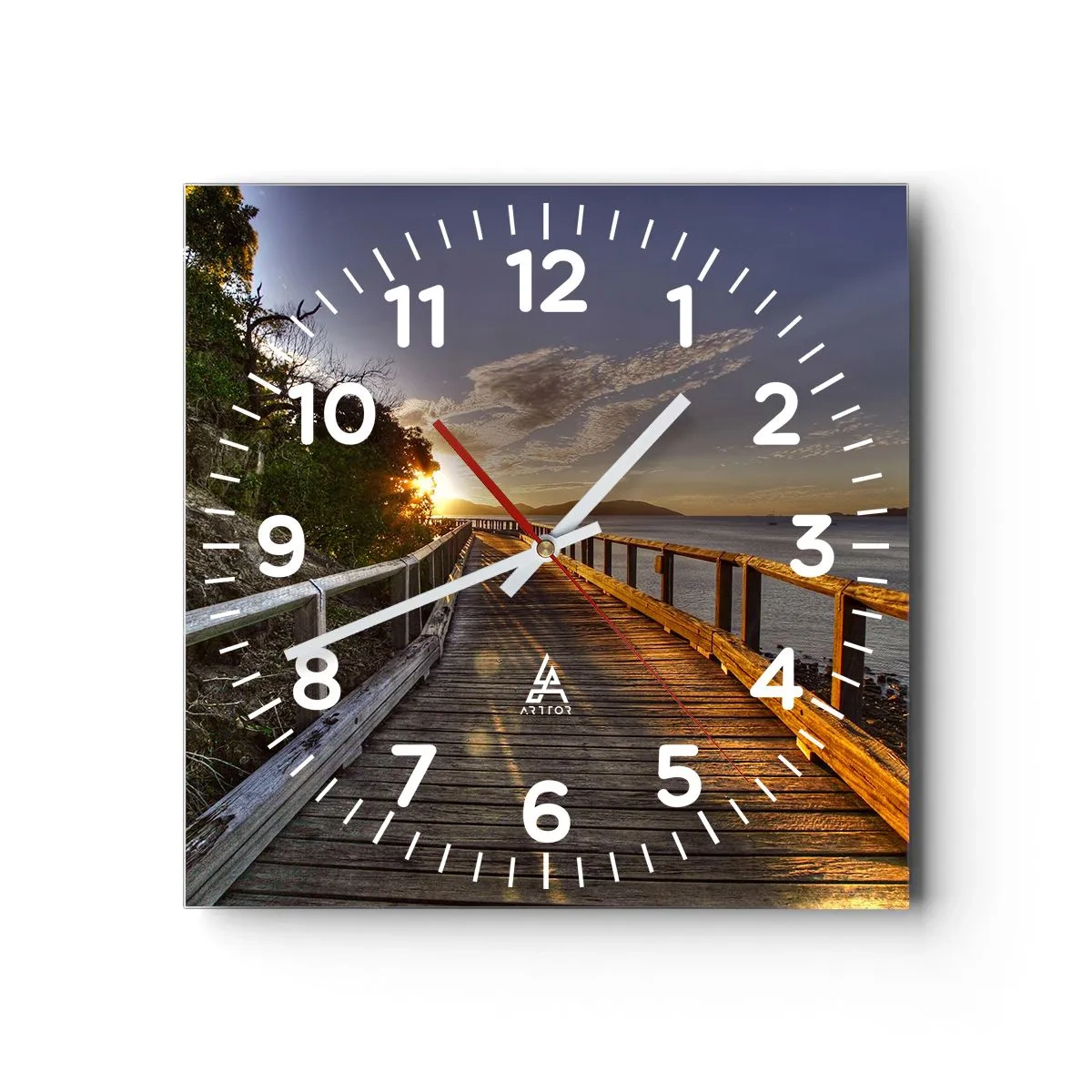 Orologio da parete - Orologio in Vetro - Incamminarsi sempre verso il sole - 40x40 cm