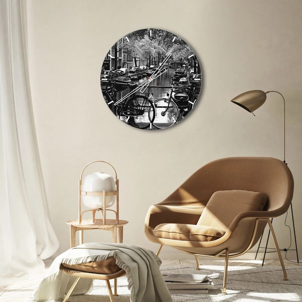 Orologio da parete - Orologio in Vetro - Vista molto olandese - 30x30 cm