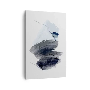 Quadro su tela - Stampe su Tela - Composizione astratta nei toni del grigio e del blu - 80x120cm - Intensità e movimento - Decorazione murale moderna per soggiorno e camera da letto ARTTOR