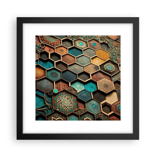 Poster in cornice nera - Decorazioni arabe: variazione - 30x30 cm