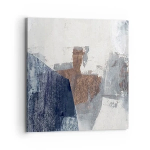 Quadro su tela - Stampe su Tela - Forme blu e marroni - 70x70 cm