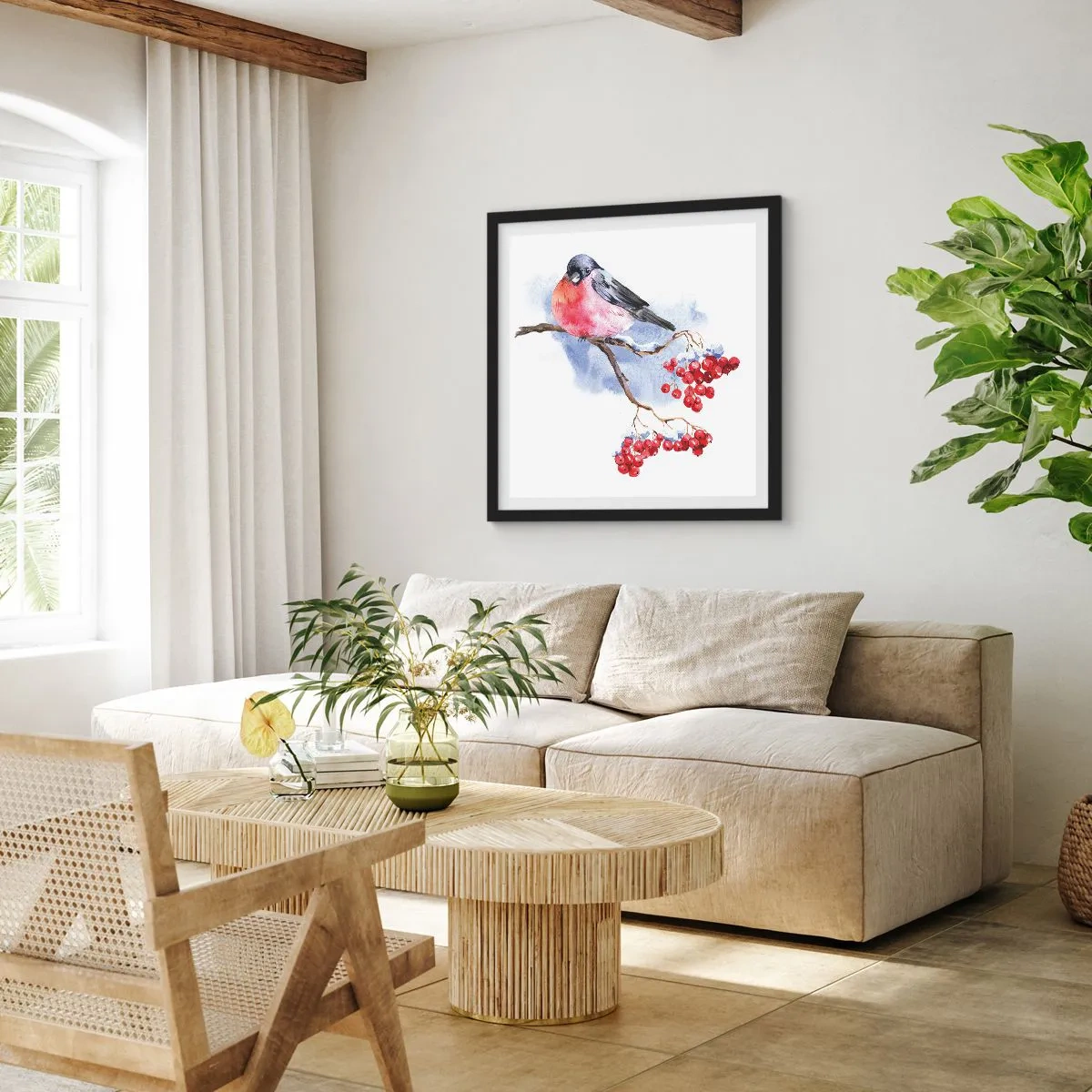 Poster in cornice nera - L'inverno a colori - 40x40 cm