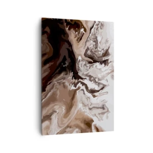 Quadro su tela - Stampe su Tela - Astrazione nei toni del marrone con linee dinamiche - 70x100cm - Contrasto di colori - Decorazione murale moderna per soggiorno e camera da letto ARTTOR