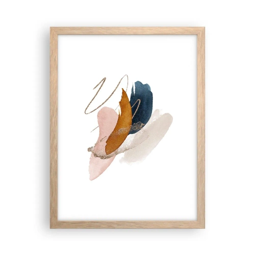 Poster in cornice rovere chiaro - Composizione alata - 30x40 cm