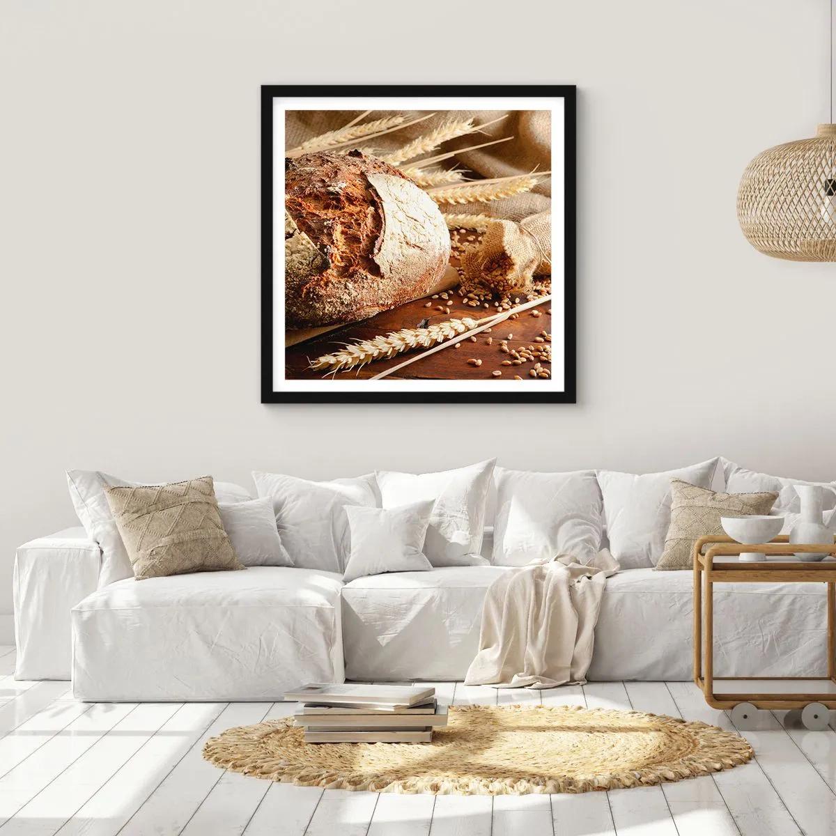 Poster in cornice nera - Appetitoso, profumato, croccante - 50x50 cm