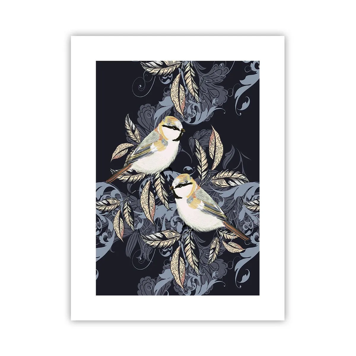 Poster - Cinguettio oro e blu - 30x40 cm