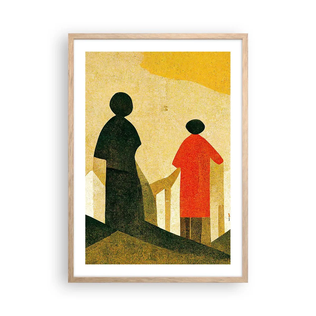 Poster in cornice rovere chiaro - La strada è ancora lunga - 50x70 cm
