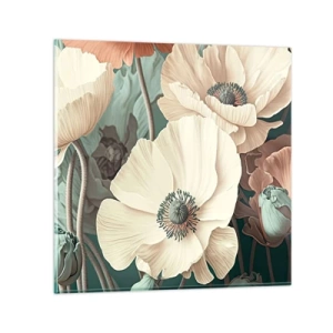 Quadro su vetro - Il sussurro dei papaveri - 40x40 cm