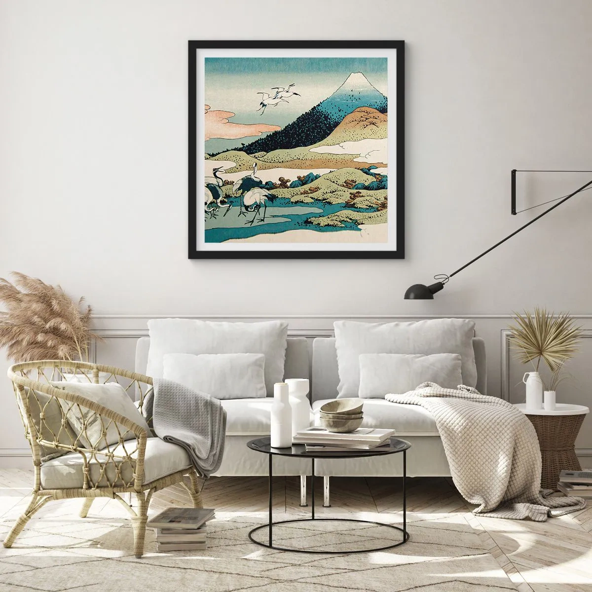 Poster in cornice nera - Nello spirito giapponese - 30x30 cm