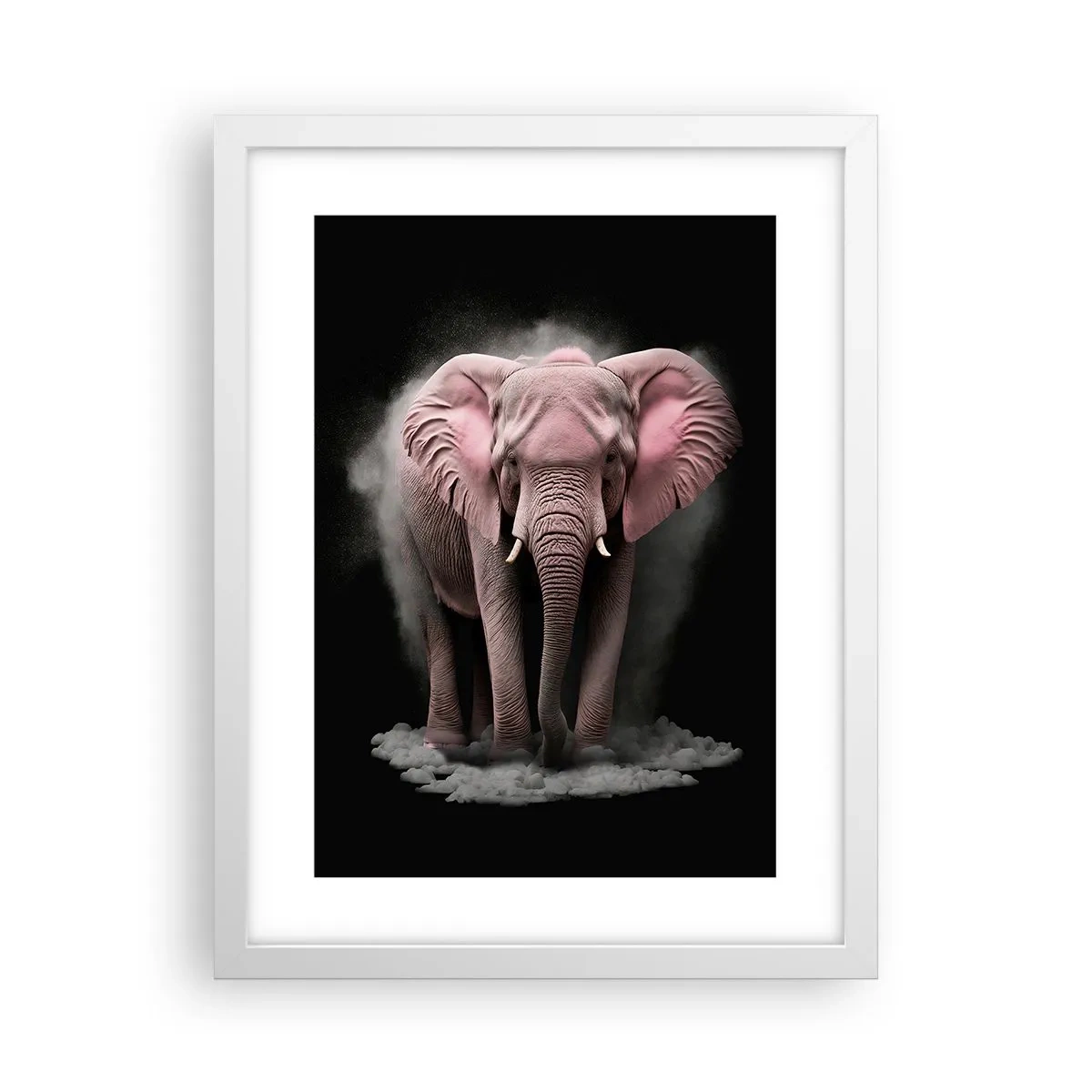 Poster in cornice bianca - Non pensare all'elefante rosa! - 30x40 cm