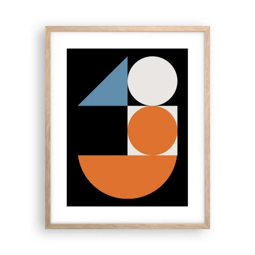 Poster in cornice rovere chiaro - Composizione di figure - 40x50 cm