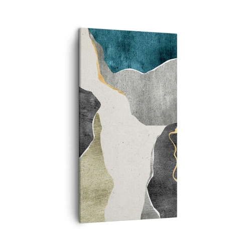 Quadro su tela - Stampe su Tela - Composizione mosaico con filo d'oro - 45x80 cm