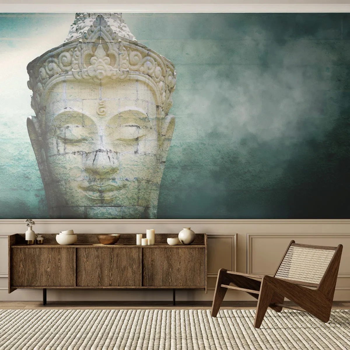 Fotomurali Premium Canvas - Cercando la luce - Budda, statua di Buddha, Asia - 200x140 cm