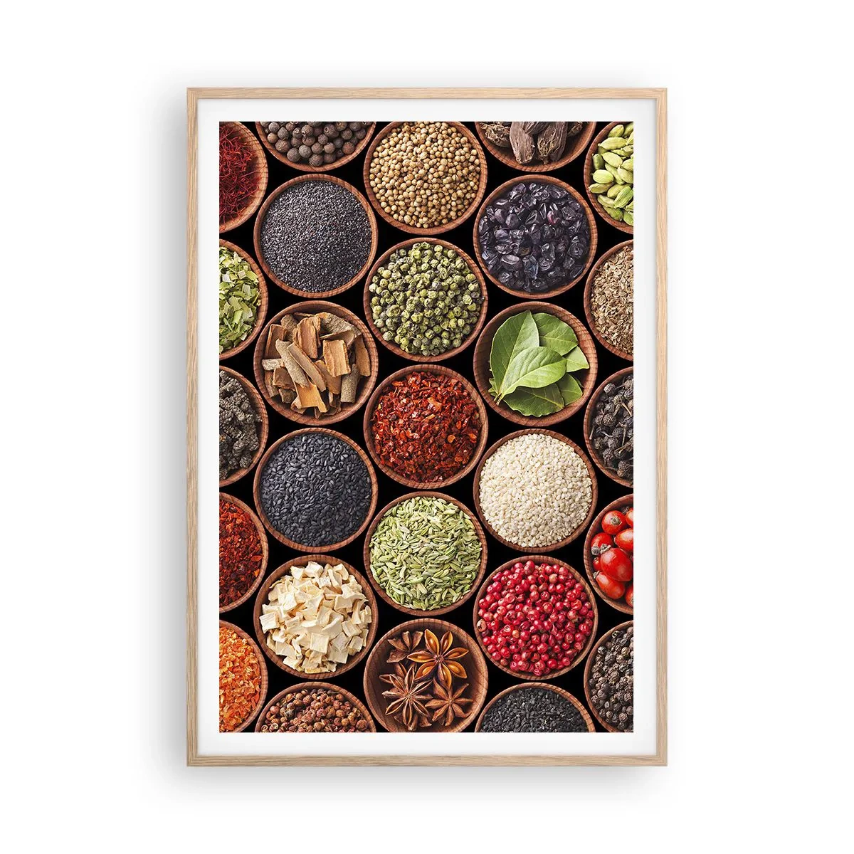 Poster in cornice rovere chiaro - Tutti i gusti del mondo - 70x100 cm