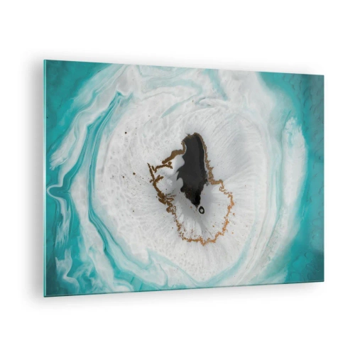 Quadro su vetro - Una forma astratta che ricorda la sezione trasversale di un minerale - 70x50cm - Penetrare all'interno - Decorazione murale moderna per soggiorno e camera da letto ARTTOR