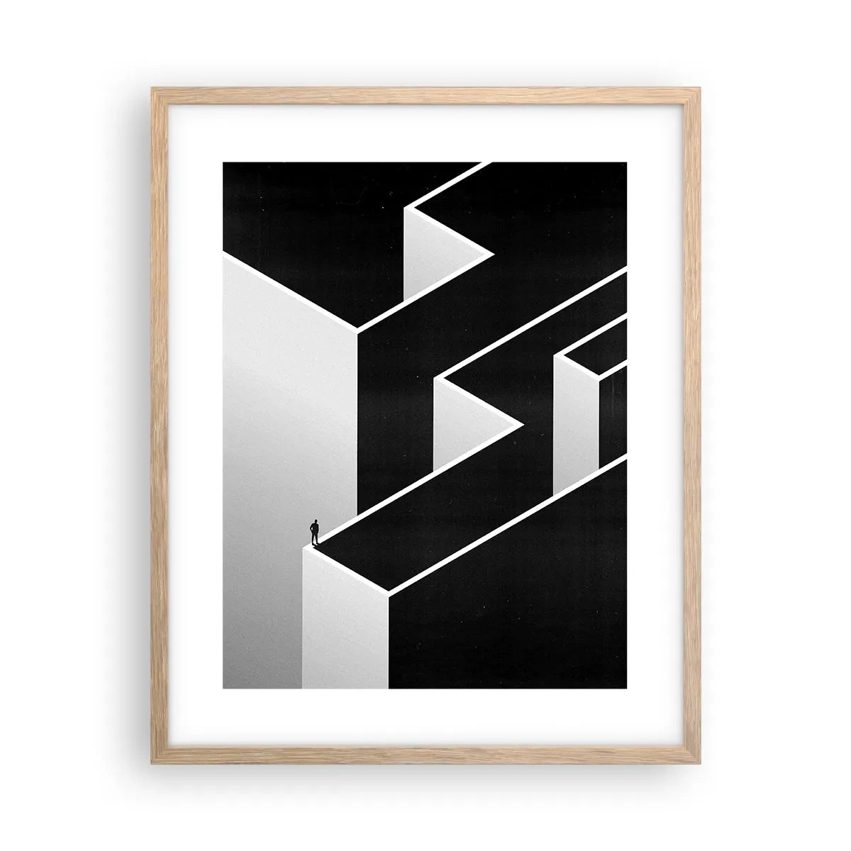 Poster in cornice rovere chiaro - Solitudine al vertice - 40x50 cm