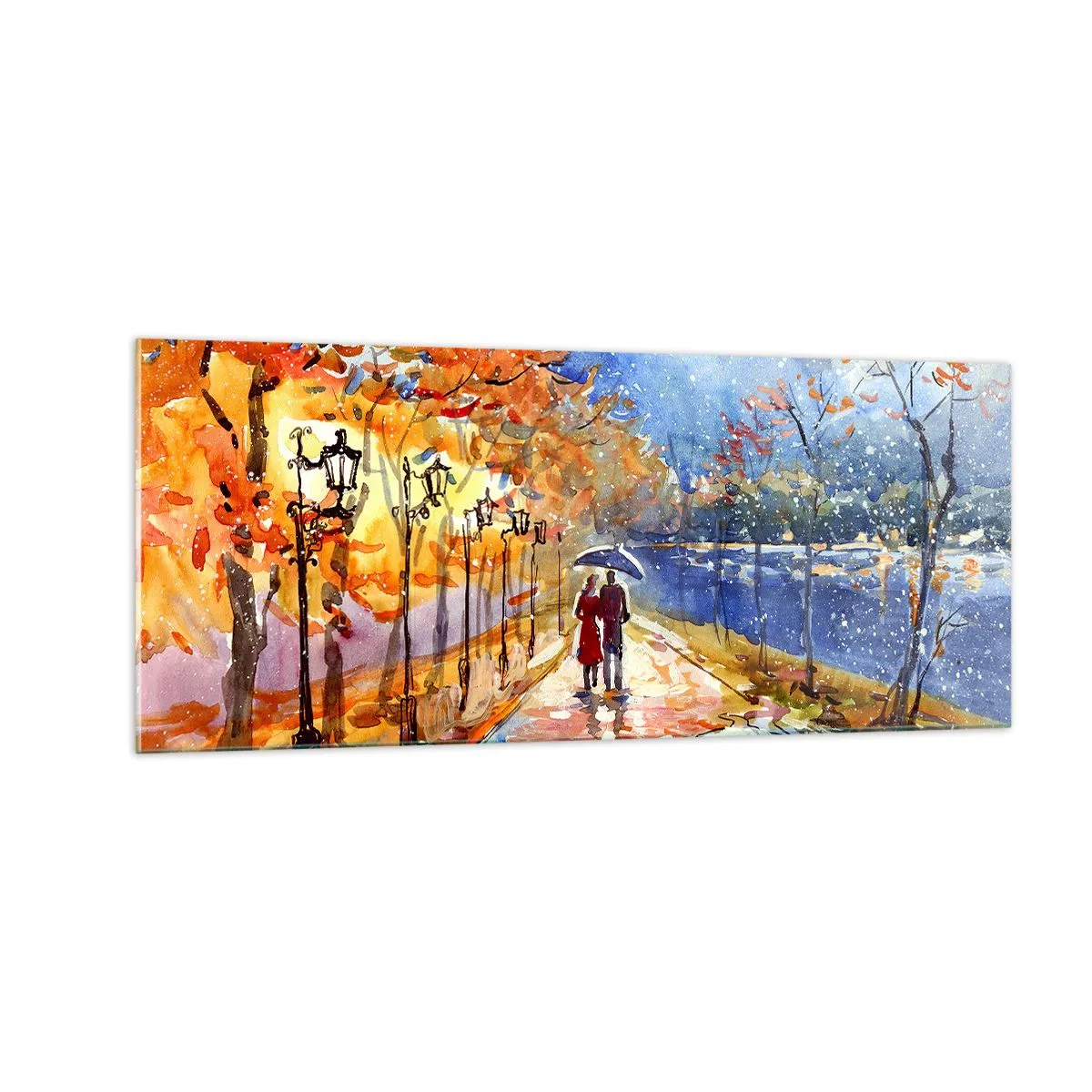 Quadro su vetro - Insieme fino ai confini del tempo - 100x40 cm