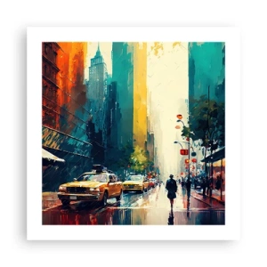 Poster - New York: qui anche la pioggia è colorata - 50x50 cm