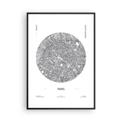 Poster in cornice nera - Anatomia di Parigi - 70x100 cm