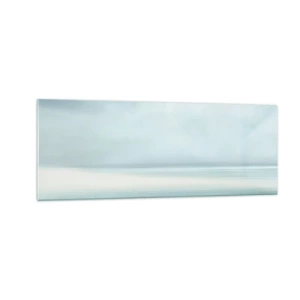 Quadro su vetro - Un paesaggio minimalista nelle delicate tonalità del blu - 140x50cm - Pace fino all'orizzonte - Decorazione murale moderna per soggiorno e camera da letto ARTTOR