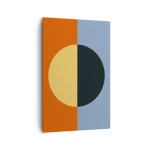 Quadro su tela - Stampe su Tela - Astrazione geometrica con colori contrastanti - 80x120cm - Composizione di caldo e freddo - Decorazione murale moderna per soggiorno e camera da letto ARTTOR