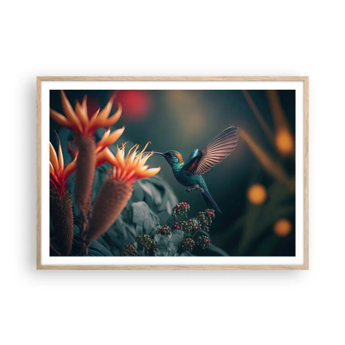 Poster in cornice rovere chiaro - Una vita davvero a colori - 100x70 cm