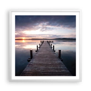 Poster in cornice bianca - Il silenzioso confine del giorno e della notte - 60x60 cm