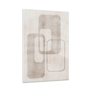 Quadro su vetro - Rettangoli beige minimalisti su sfondo chiaro - 50x70cm - Giunti geometrici - Decorazione murale moderna per soggiorno e camera da letto ARTTOR