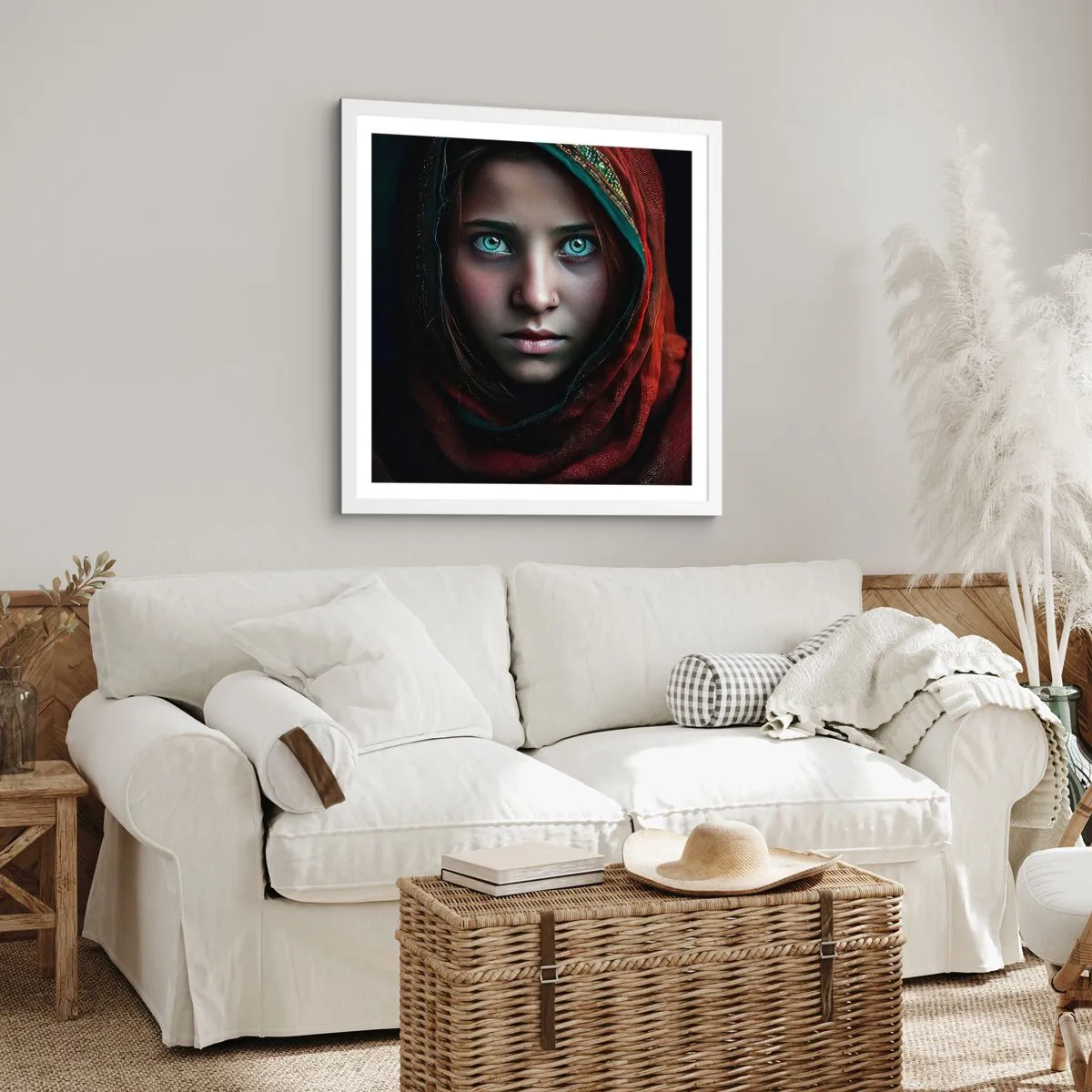 Poster in cornice bianca - Principessa d'oriente - 40x40 cm