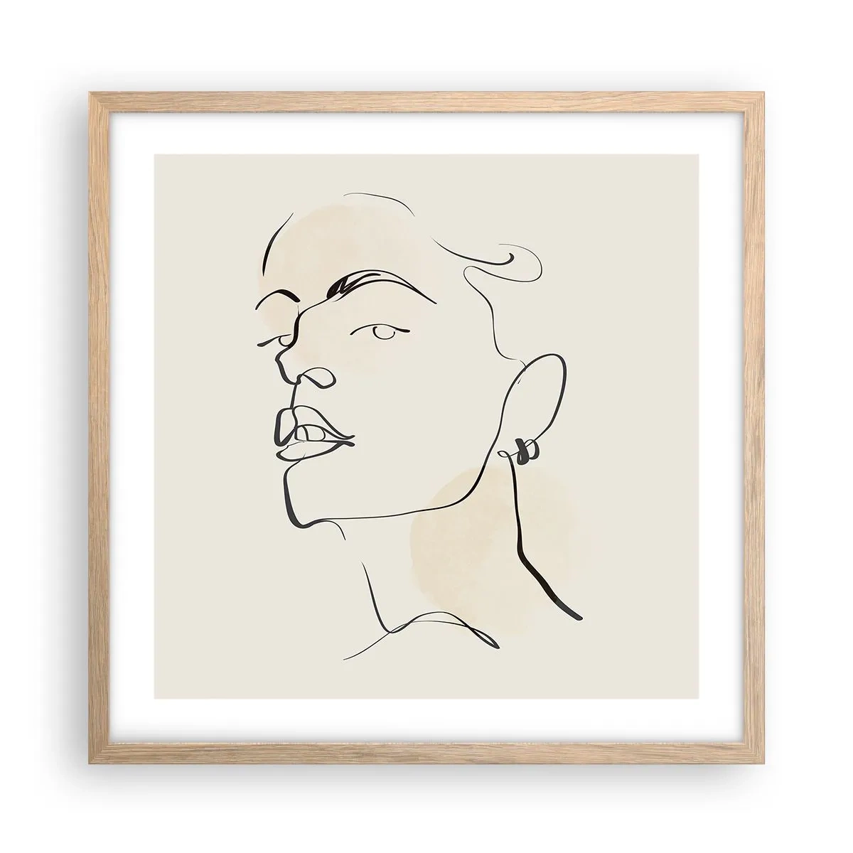 Poster in cornice rovere chiaro - Sguardo fiero - 50x50 cm