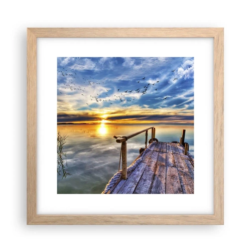 Poster in cornice rovere chiaro - Il vento è andato a dormire - 30x30 cm