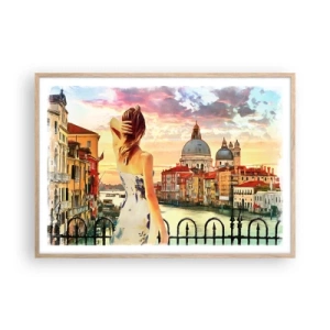 Poster in cornice rovere chiaro - Se un'avventura allora solo a... - 100x70 cm