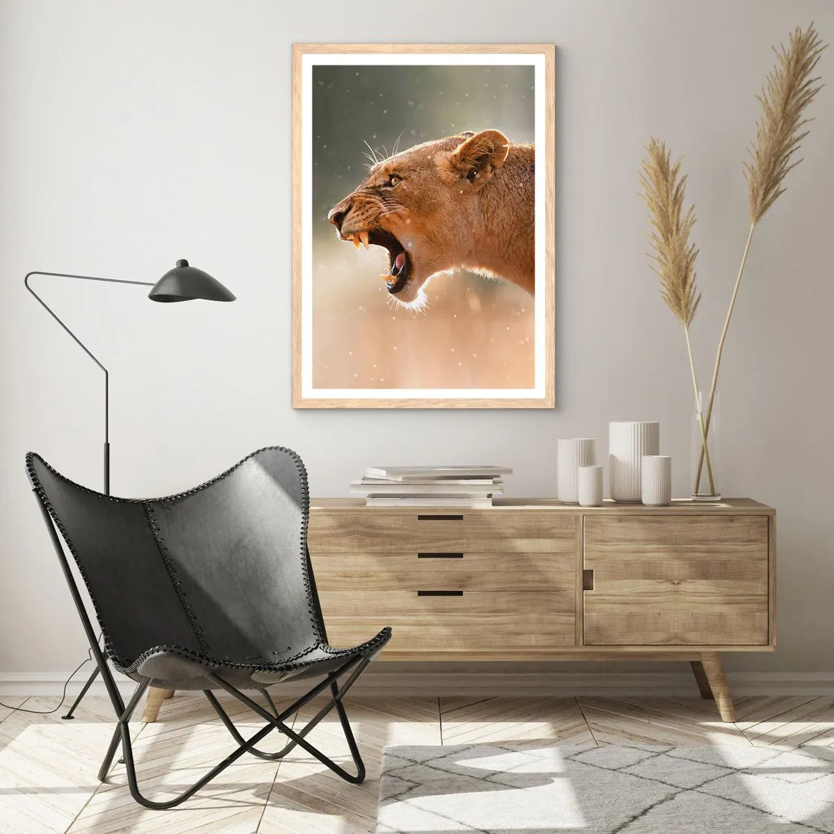 Poster in cornice rovere chiaro - Prova a non ascoltare - 70x100 cm