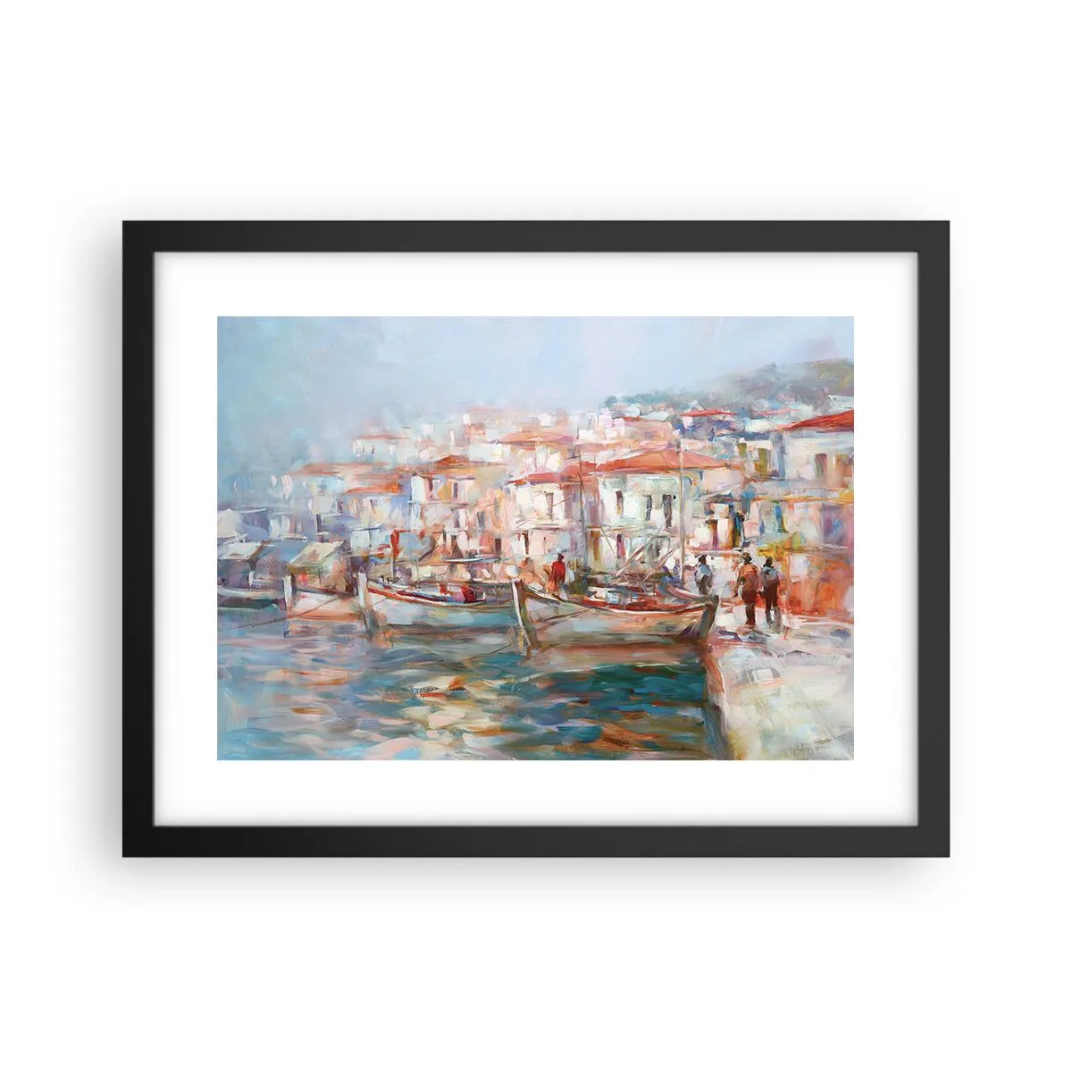 Poster in cornice nera - Vacanze in pastello - 40x30 cm