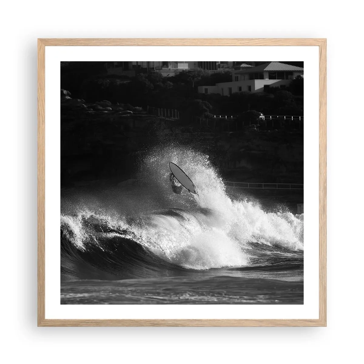 Poster in cornice rovere chiaro - Sfida accettata! - 60x60 cm